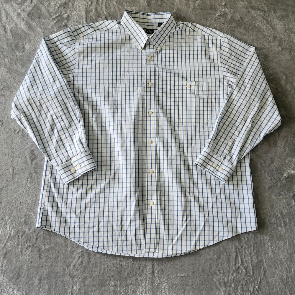 ORVIS Mens Classic Fit Short Sleeve Button Down Shirt Blue Plaid Size XXL